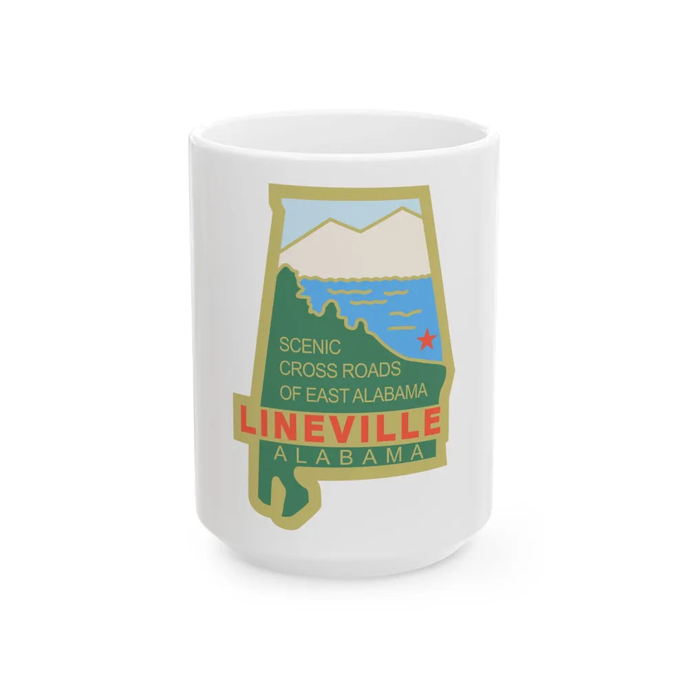 Flag of Lineville Alabama (United States) White Coffee Mug 15oz - Go Mug Yourself