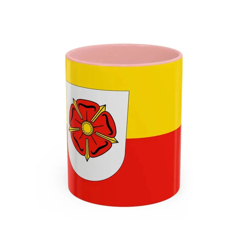 Flag of Lippe Germany - Accent Coffee Mug 11oz Pink - Go Mug Yourself
