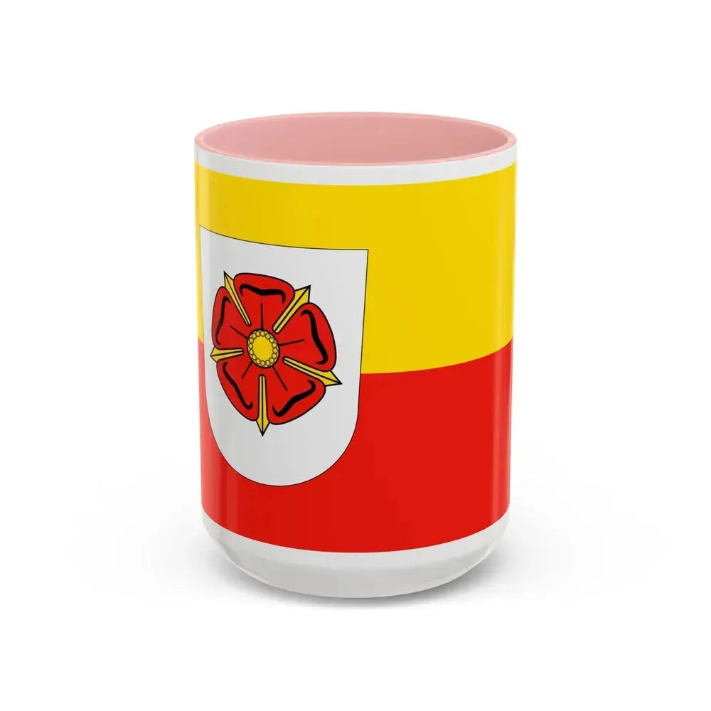 Flag of Lippe Germany - Accent Coffee Mug 15oz Pink - Go Mug Yourself