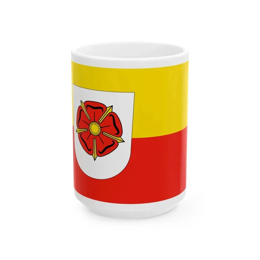Flag of Lippe Germany - White Coffee Mug 15oz - Go Mug Yourself