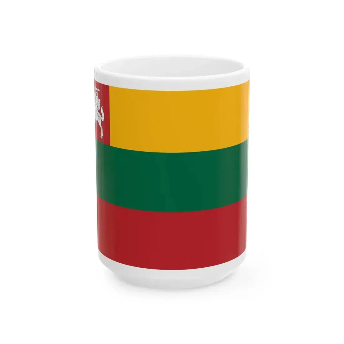 Flag of Lithuania 1918 (Lithuania) White Coffee Mug 15oz - Go Mug Yourself