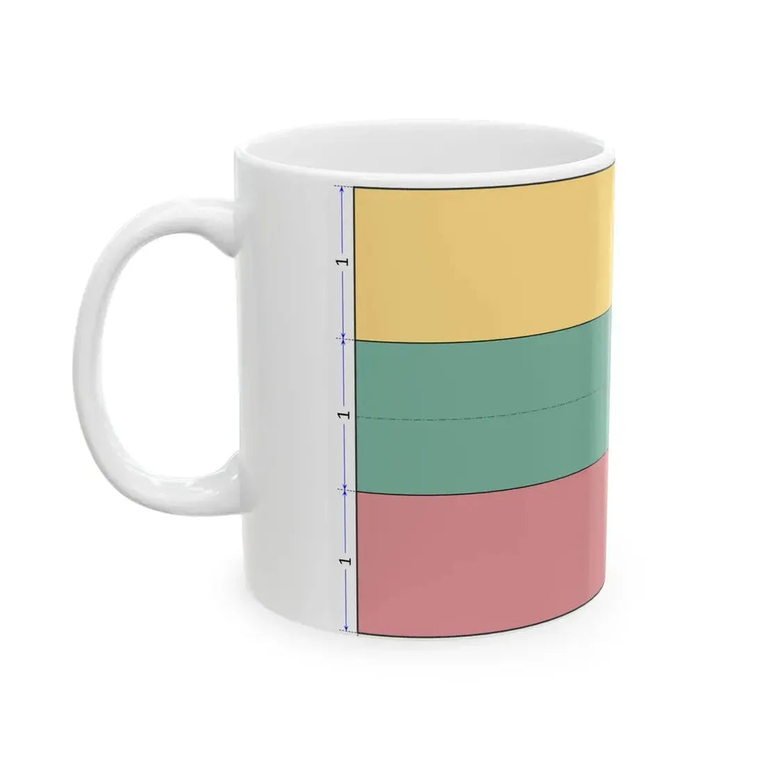 Flag of Lithuania construction sheet (Lithuania) White Coffee Mug - Go Mug Yourself
