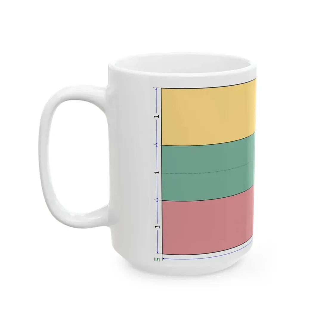 Flag of Lithuania construction sheet (Lithuania) White Coffee Mug - Go Mug Yourself