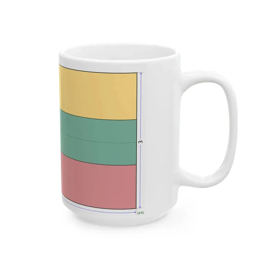 Flag of Lithuania construction sheet (Lithuania) White Coffee Mug - Go Mug Yourself