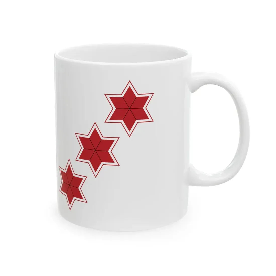 Flag of Lithuania Naval commander 3 stars (Lithuania) White Coffee Mug - Go Mug Yourself