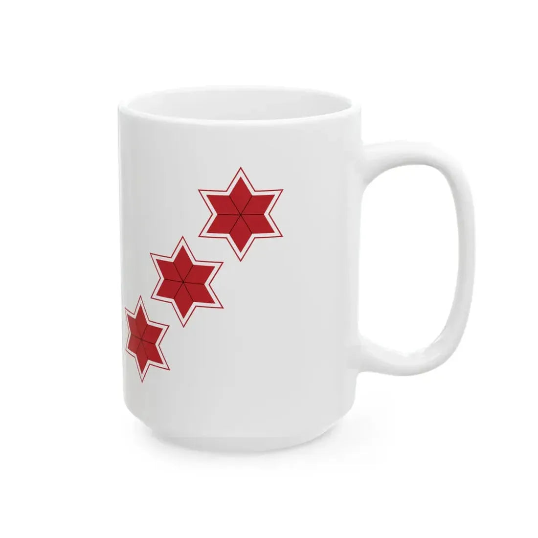 Flag of Lithuania Naval commander 3 stars (Lithuania) White Coffee Mug - Go Mug Yourself