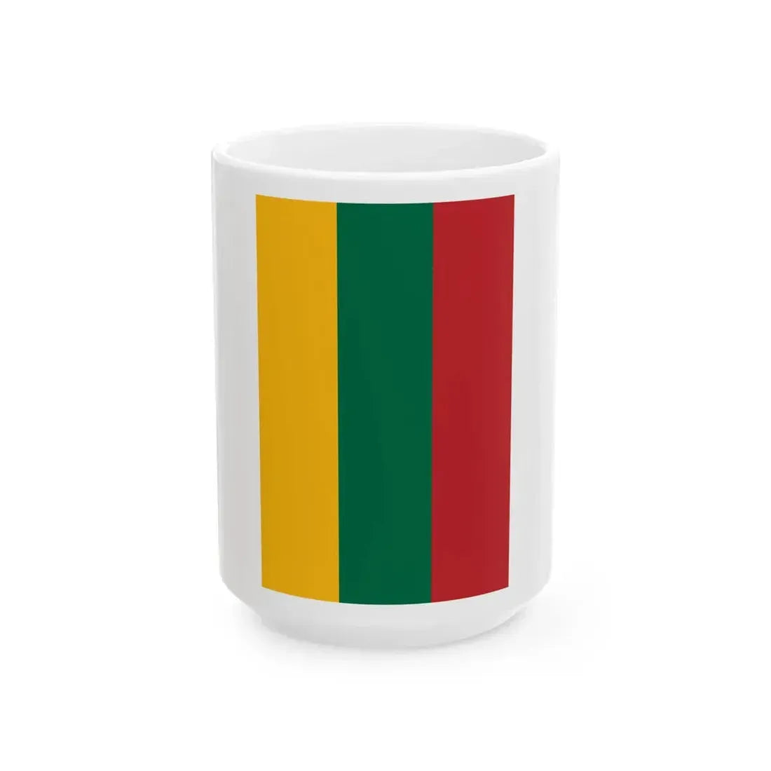 Flag of Lithuania vertical (Lithuania) White Coffee Mug 15oz - Go Mug Yourself