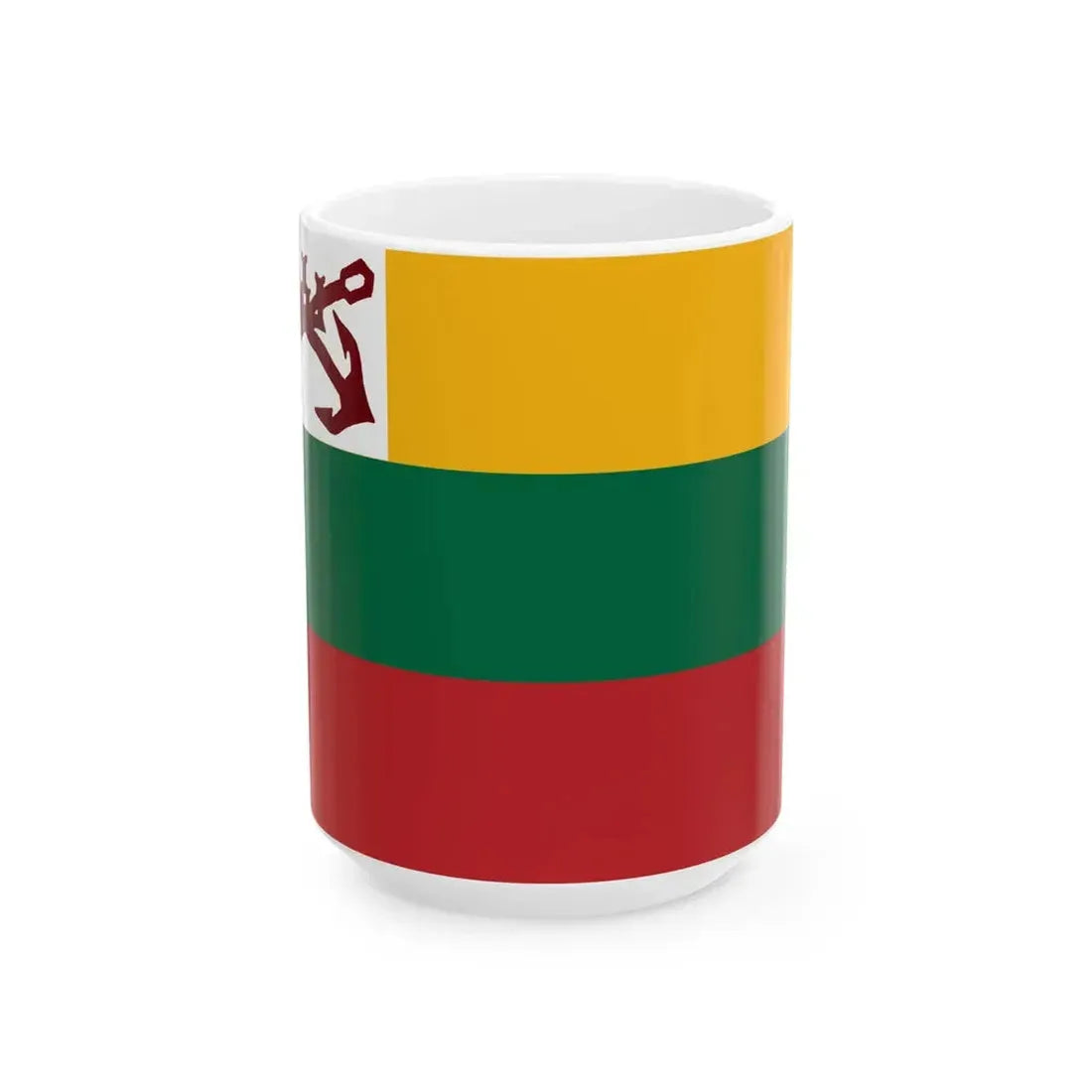 Flag of Lithuanian Sailing Union (Lithuania) White Coffee Mug 15oz - Go Mug Yourself