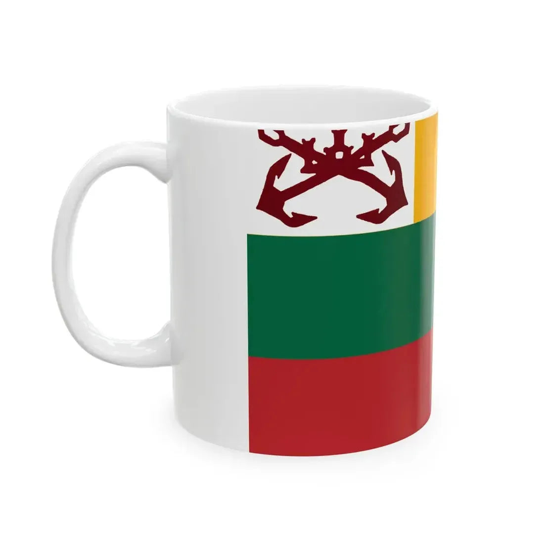 Flag of Lithuanian Sailing Union (Lithuania) White Coffee Mug - Go Mug Yourself