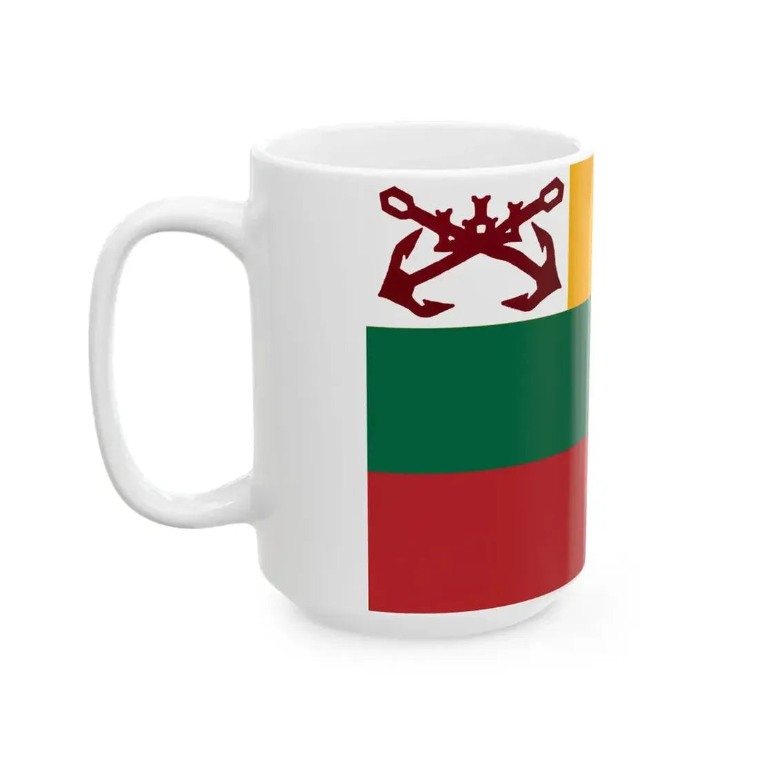 Flag of Lithuanian Sailing Union (Lithuania) White Coffee Mug - Go Mug Yourself