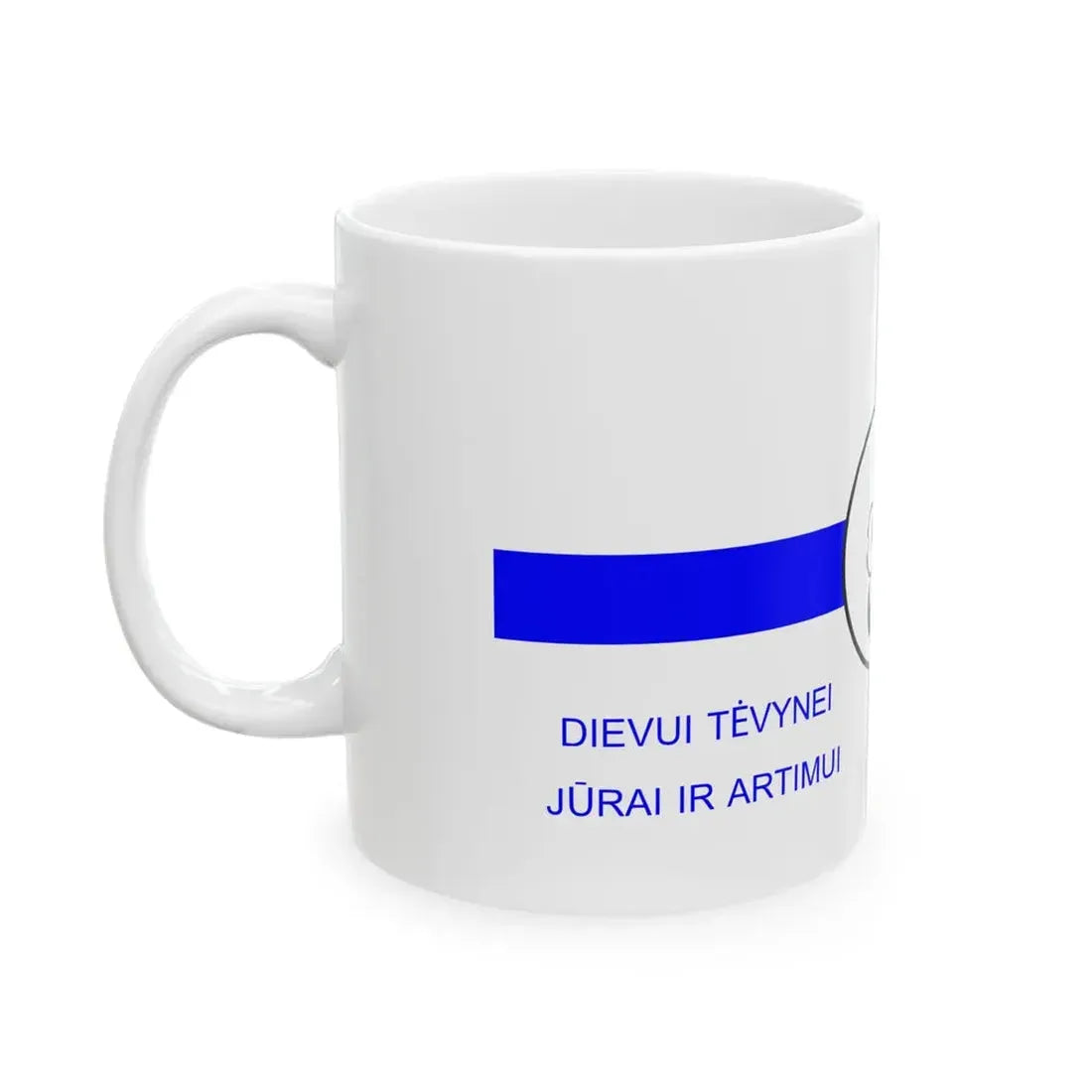 Flag of Lithuanian Sea Scout reverse (Lithuania) White Coffee Mug - Go Mug Yourself