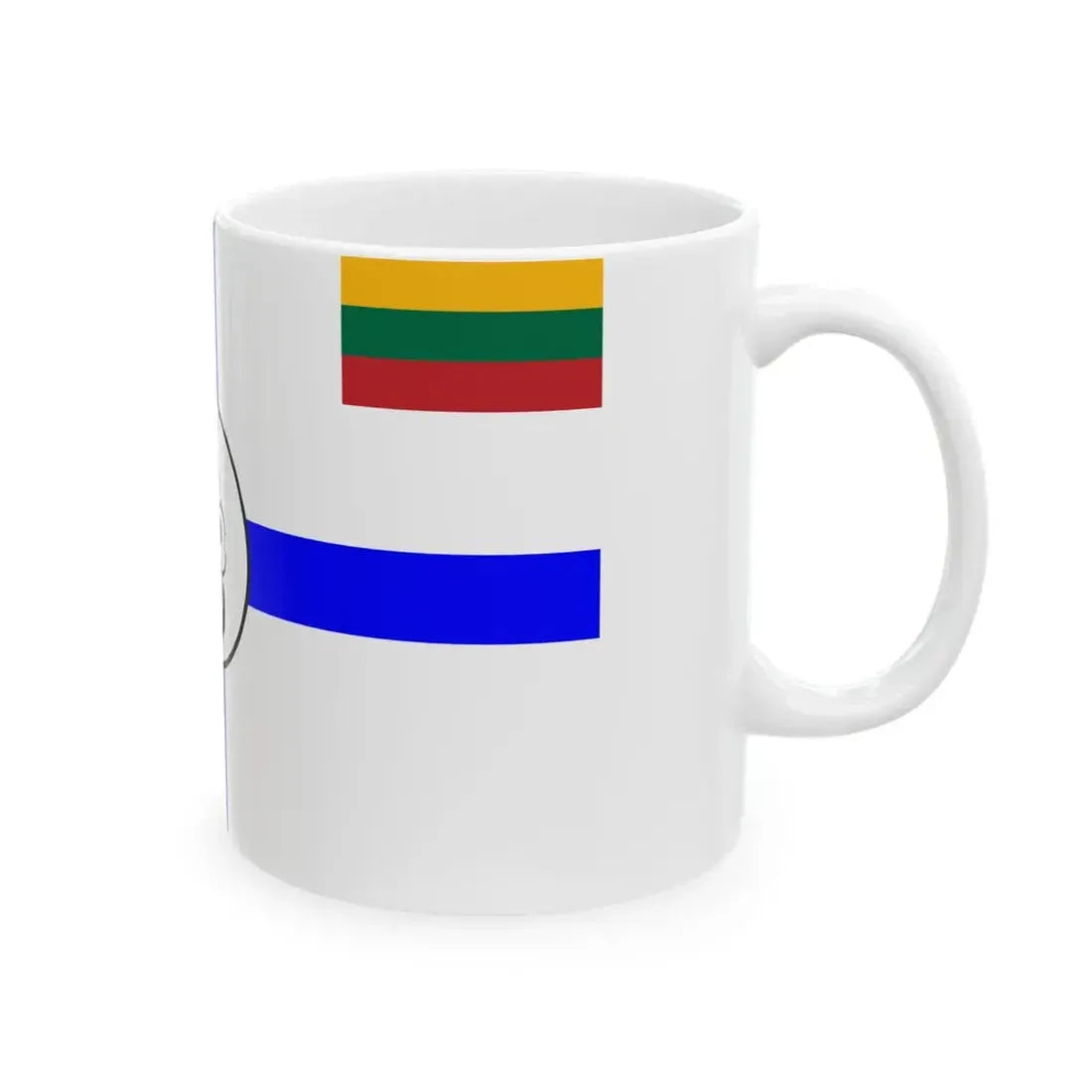 Flag of Lithuanian Sea Scout reverse (Lithuania) White Coffee Mug - Go Mug Yourself