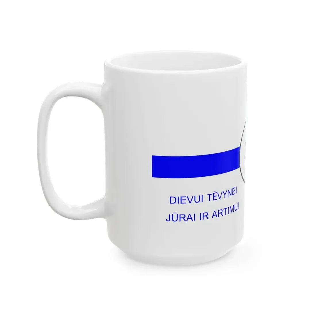 Flag of Lithuanian Sea Scout reverse (Lithuania) White Coffee Mug - Go Mug Yourself