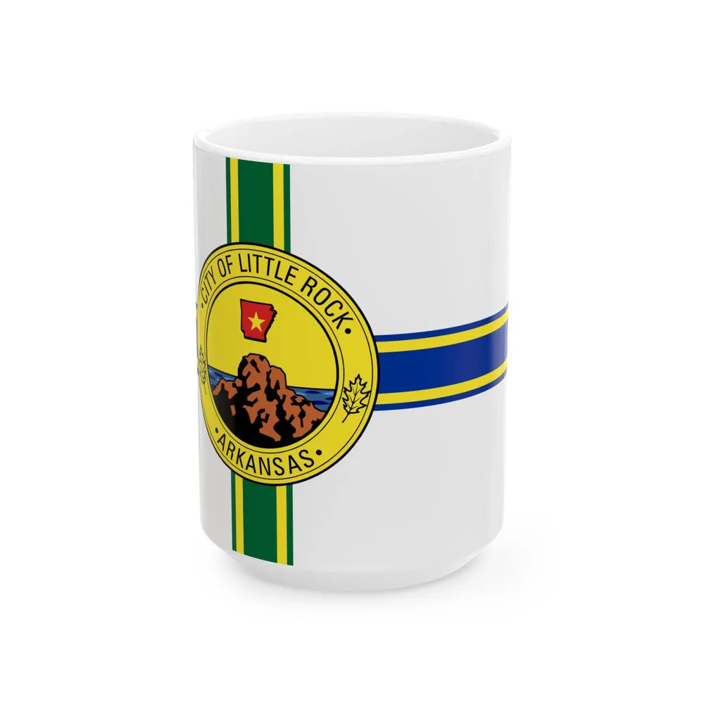 Flag of Little Rock Arkansas (United States) White Coffee Mug 15oz - Go Mug Yourself