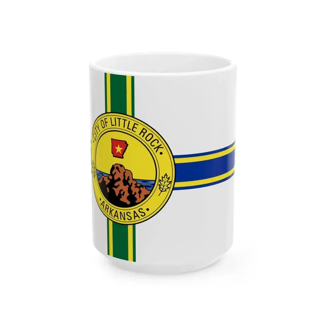 Flag of Little Rock Arkansas (United States) White Coffee Mug 15oz - Go Mug Yourself