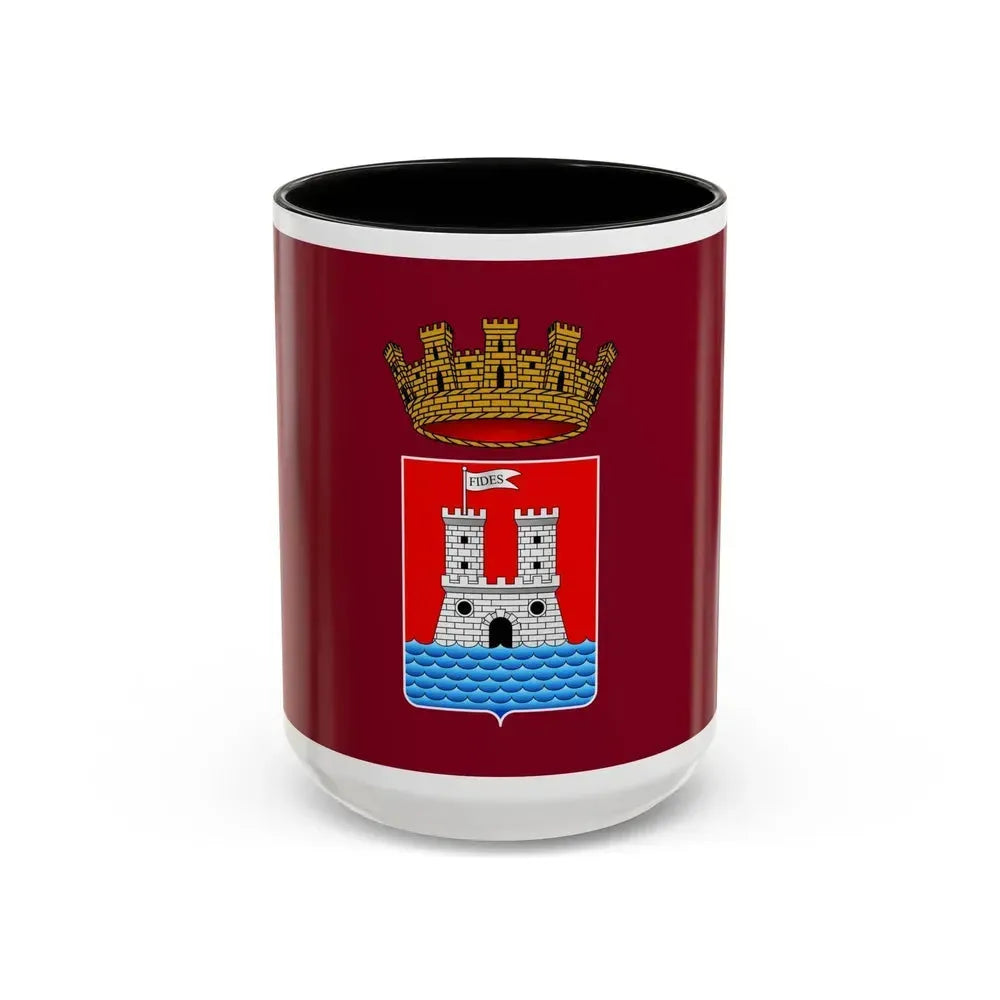 Flag of Livorno Italy - Accent Coffee Mug 15oz Black - Go Mug Yourself