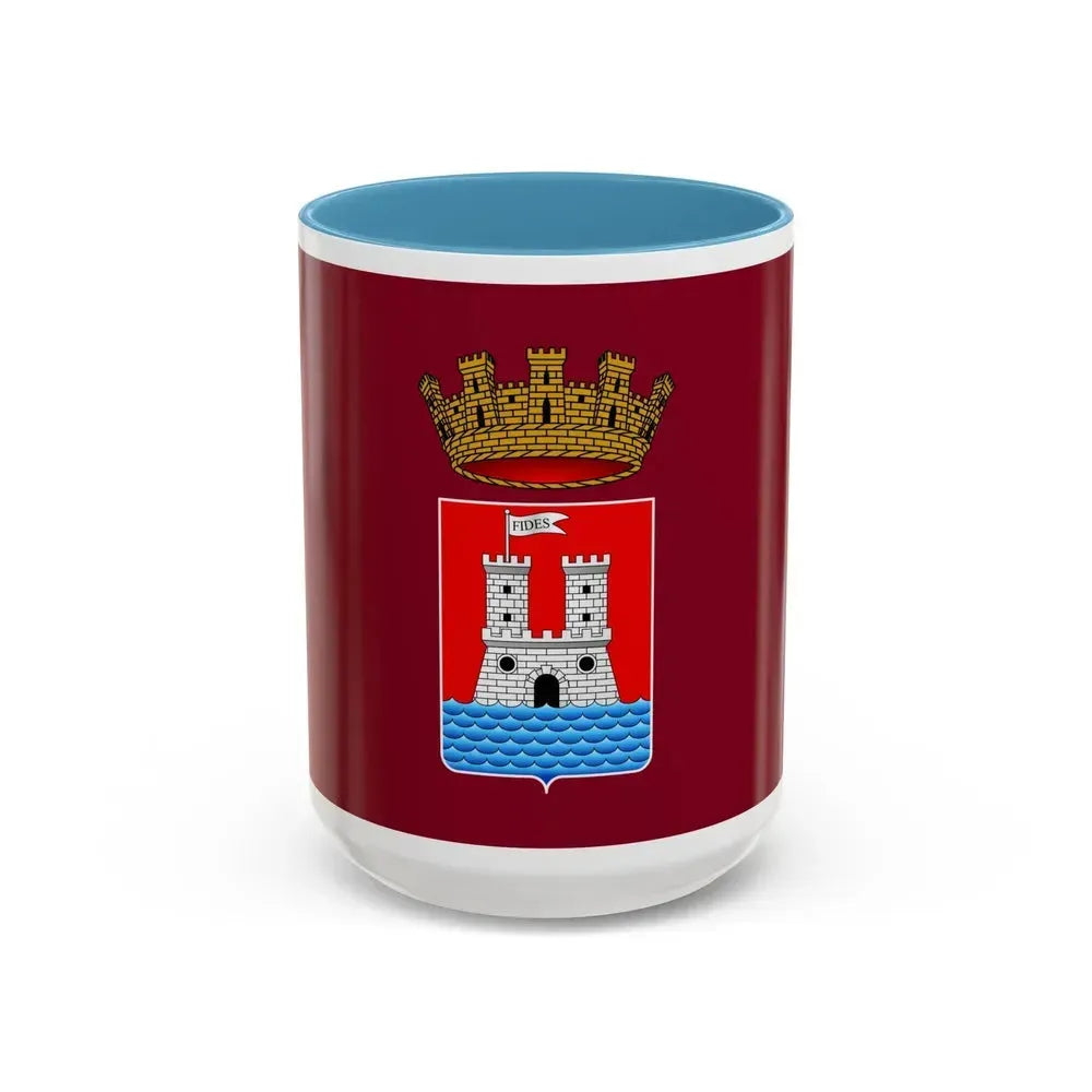 Flag of Livorno Italy - Accent Coffee Mug 15oz Light Blue - Go Mug Yourself