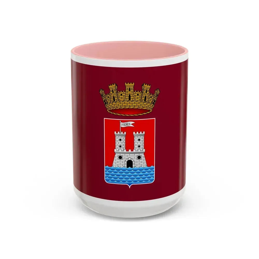 Flag of Livorno Italy - Accent Coffee Mug 15oz Pink - Go Mug Yourself