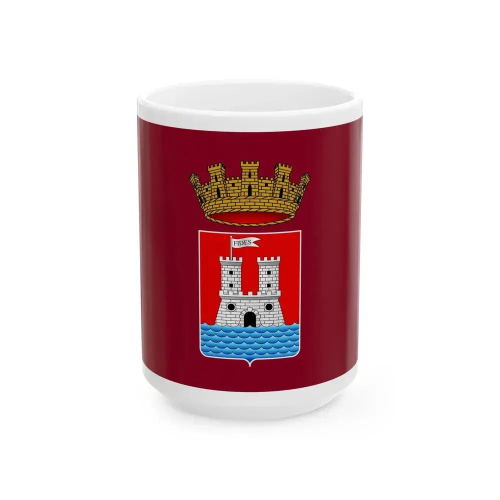 Flag of Livorno Italy - White Coffee Mug 15oz - Go Mug Yourself