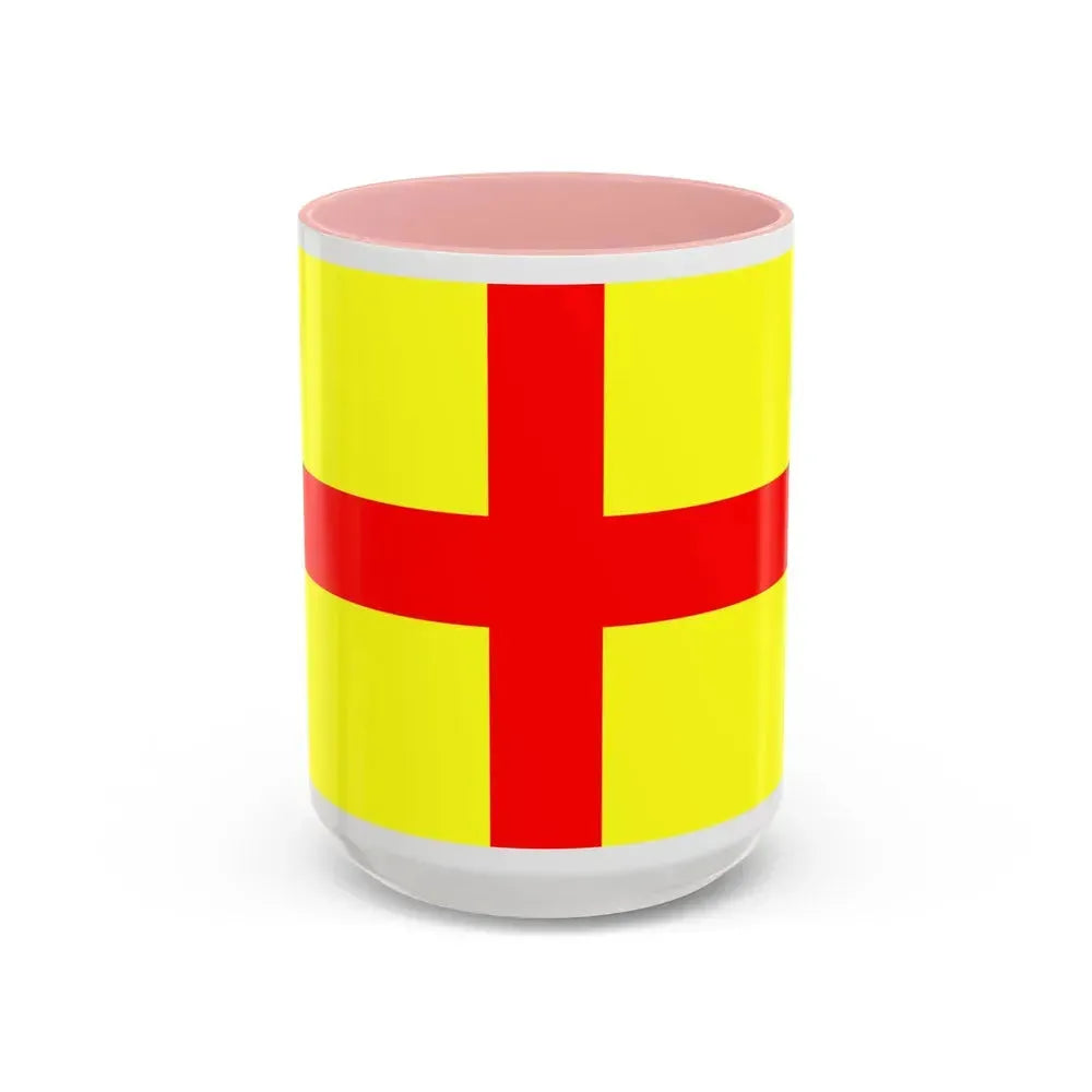 Flag of Lodi Italy - Accent Coffee Mug 15oz Pink - Go Mug Yourself