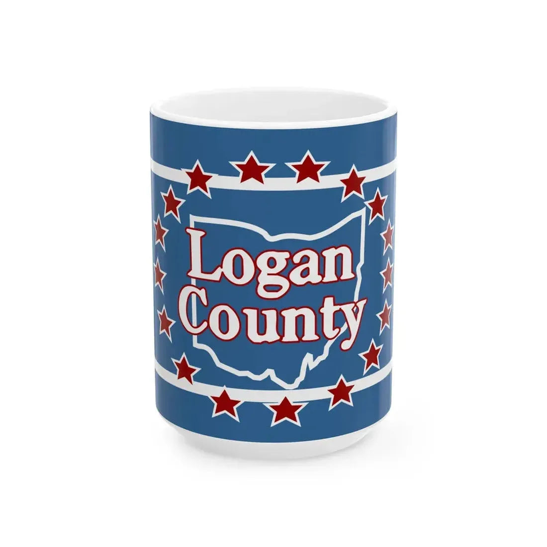 Flag of Logan County Ohio (United States) White Coffee Mug 15oz - Go Mug Yourself