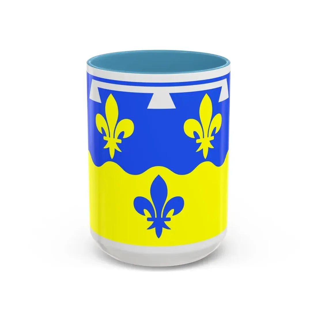 Flag of Loir et Cher France - Accent Coffee Mug 15oz Light Blue - Go Mug Yourself