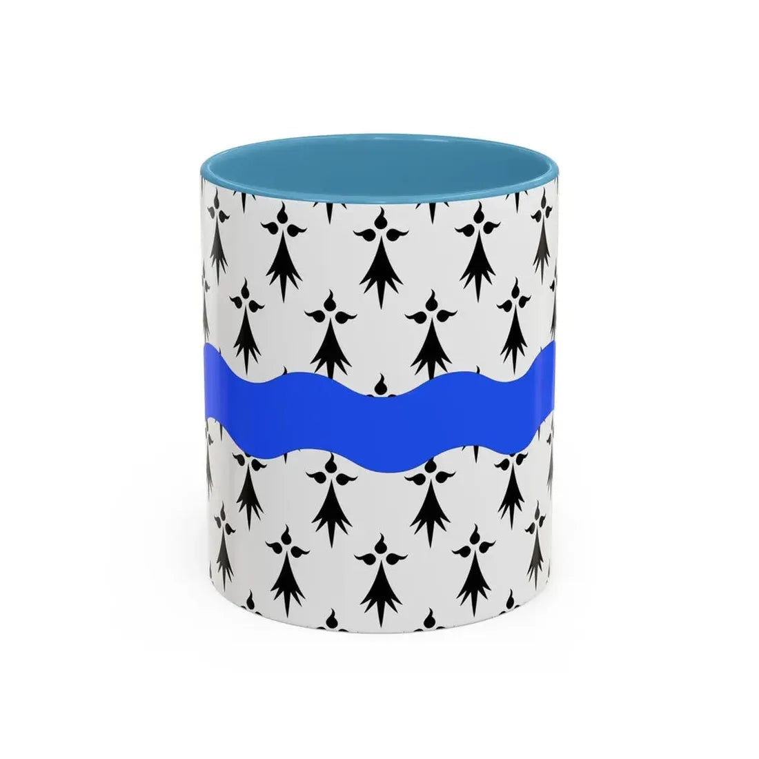 Flag of Loire Atlantique France 2 - Accent Coffee Mug 11oz Light Blue - Go Mug Yourself