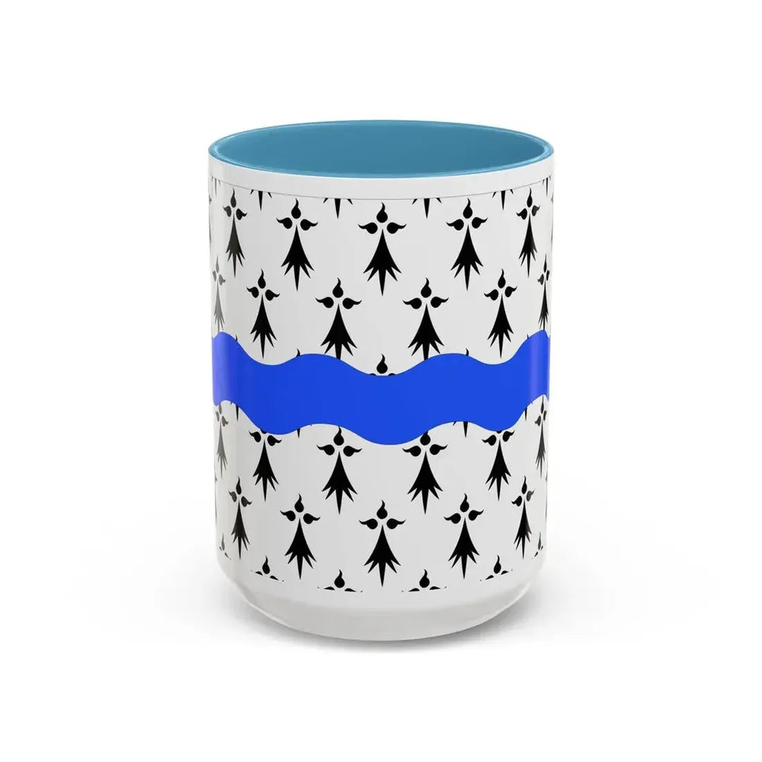 Flag of Loire Atlantique France 2 - Accent Coffee Mug 15oz Light Blue - Go Mug Yourself