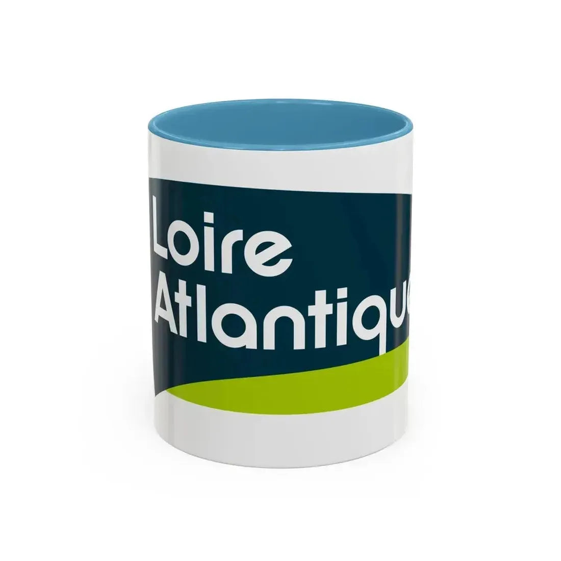 Flag of Loire Atlantique France - Accent Coffee Mug 11oz Light Blue - Go Mug Yourself