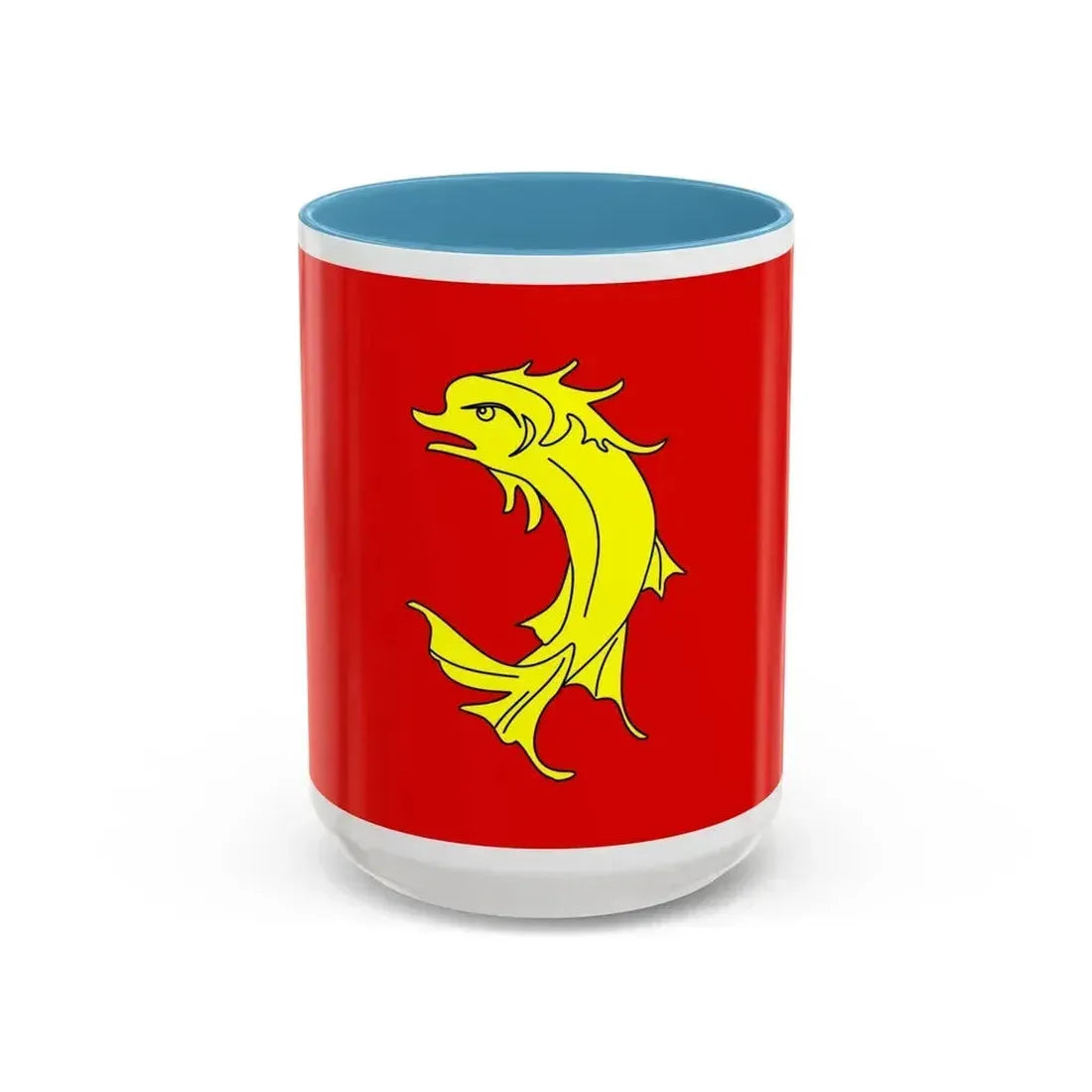 Flag of Loire France 2 - Accent Coffee Mug 15oz Light Blue - Go Mug Yourself
