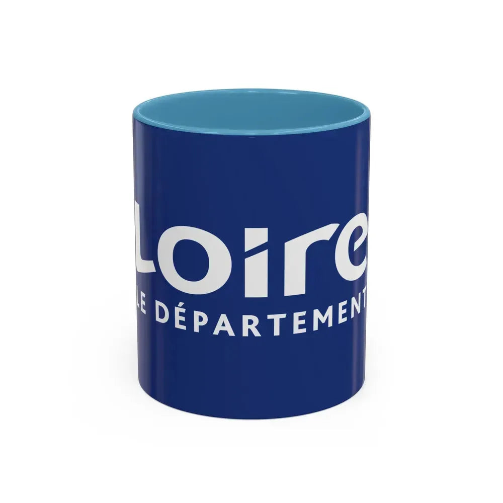 Flag of Loire France - Accent Coffee Mug 11oz Light Blue - Go Mug Yourself