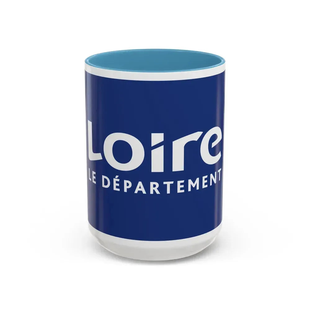 Flag of Loire France - Accent Coffee Mug 15oz Light Blue - Go Mug Yourself