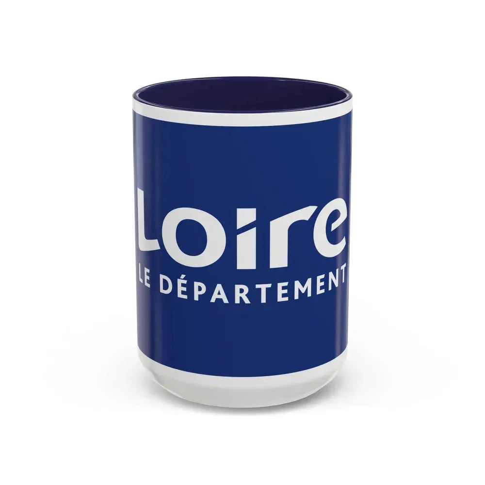 Flag of Loire France - Accent Coffee Mug 15oz Navy - Go Mug Yourself