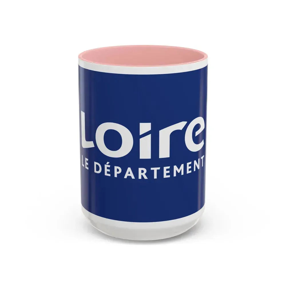 Flag of Loire France - Accent Coffee Mug 15oz Pink - Go Mug Yourself