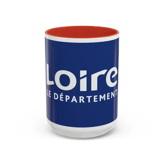 Flag of Loire France - Accent Coffee Mug 15oz Red - Go Mug Yourself