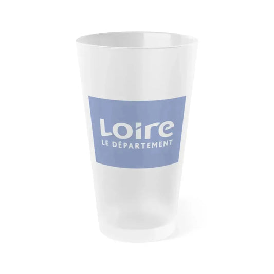 Flag of Loire France - Frosted Pint Glass 16oz 16oz Frosted - Go Mug Yourself