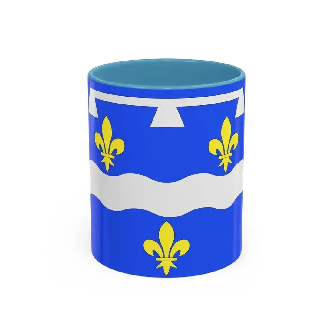 Flag of Loiret France 2 - Accent Coffee Mug 11oz Light Blue - Go Mug Yourself