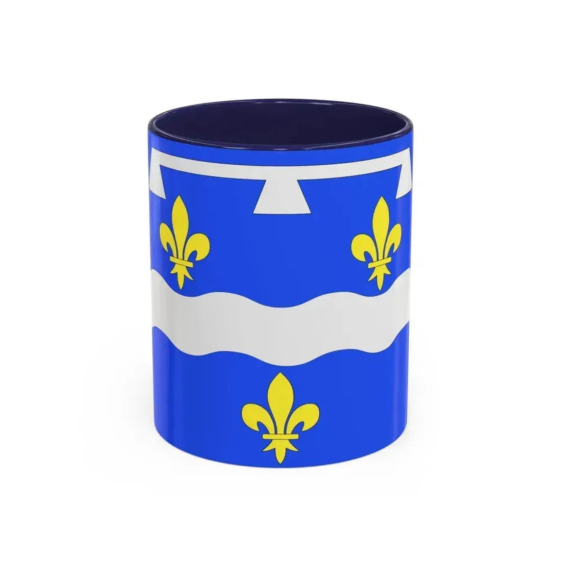 Flag of Loiret France 2 - Accent Coffee Mug 11oz Navy - Go Mug Yourself