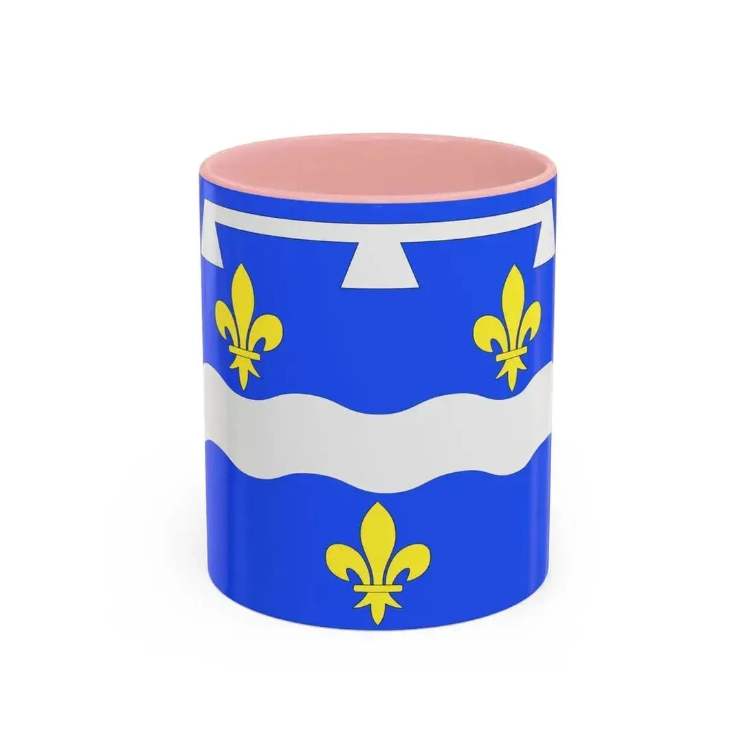 Flag of Loiret France 2 - Accent Coffee Mug 11oz Pink - Go Mug Yourself