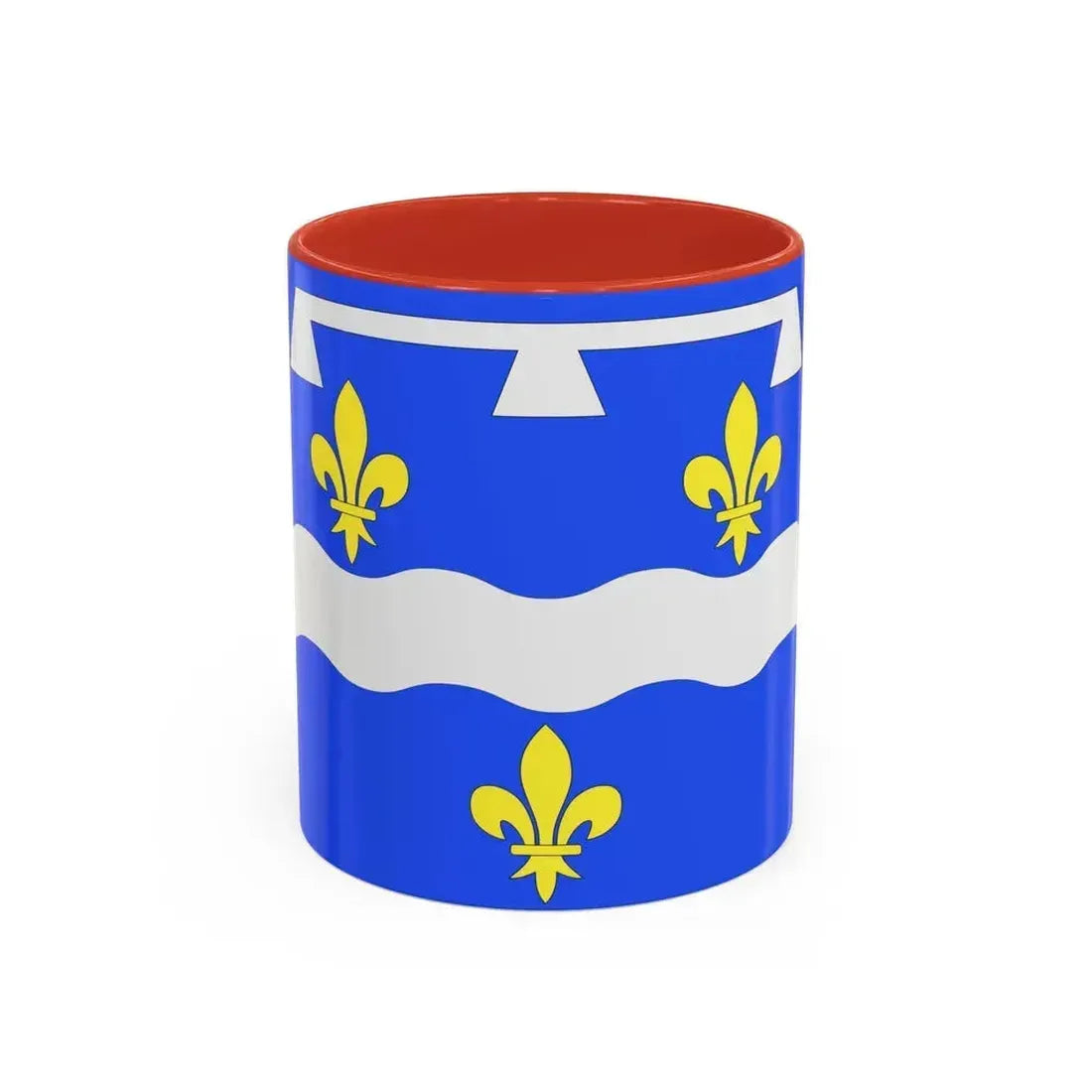 Flag of Loiret France 2 - Accent Coffee Mug 11oz Red - Go Mug Yourself