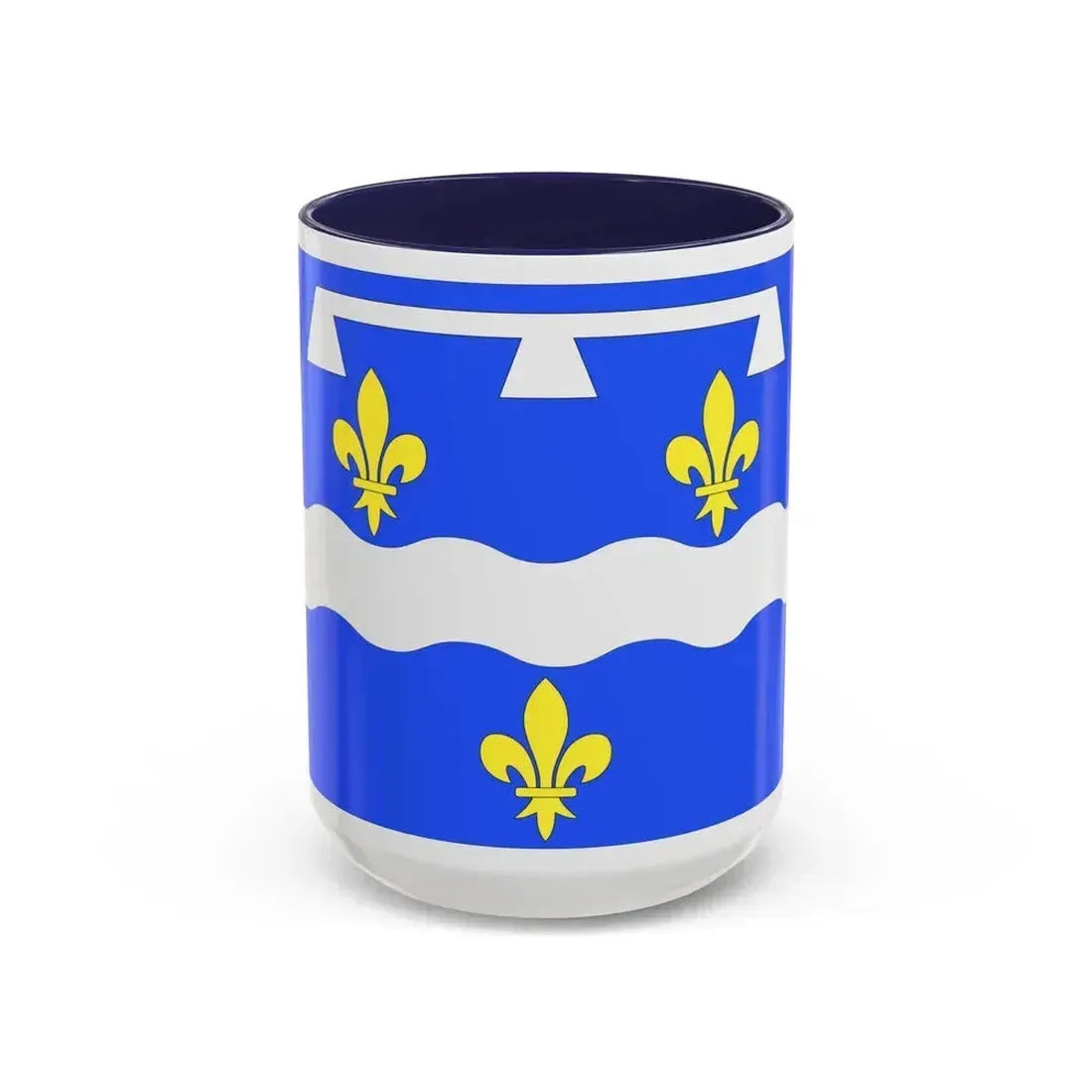 Flag of Loiret France 2 - Accent Coffee Mug 15oz Navy - Go Mug Yourself