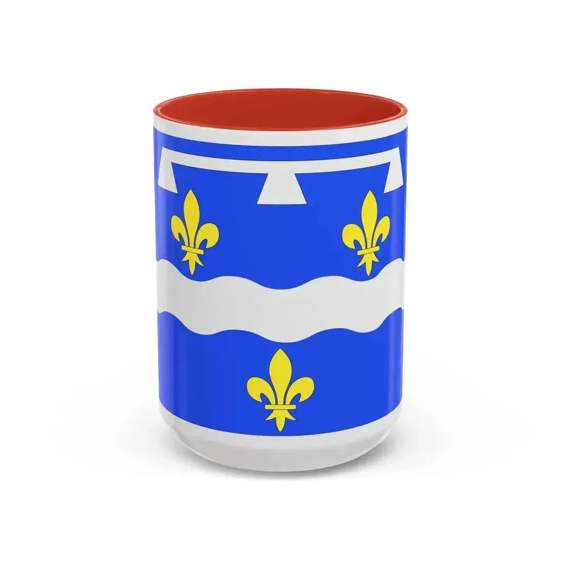 Flag of Loiret France 2 - Accent Coffee Mug 15oz Red - Go Mug Yourself