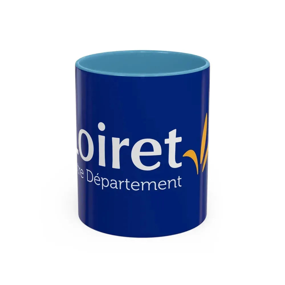Flag of Loiret France - Accent Coffee Mug 11oz Light Blue - Go Mug Yourself