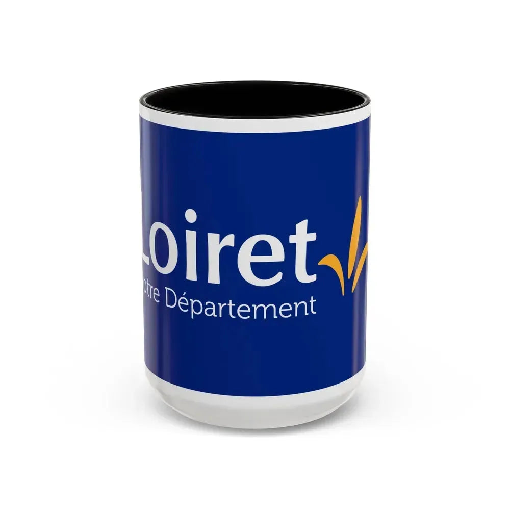 Flag of Loiret France - Accent Coffee Mug 15oz Black - Go Mug Yourself