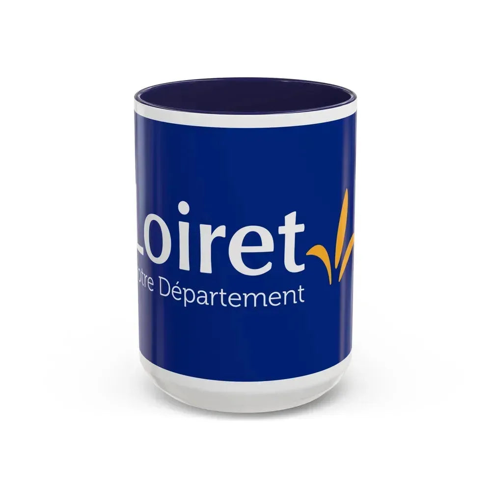 Flag of Loiret France - Accent Coffee Mug 15oz Navy - Go Mug Yourself