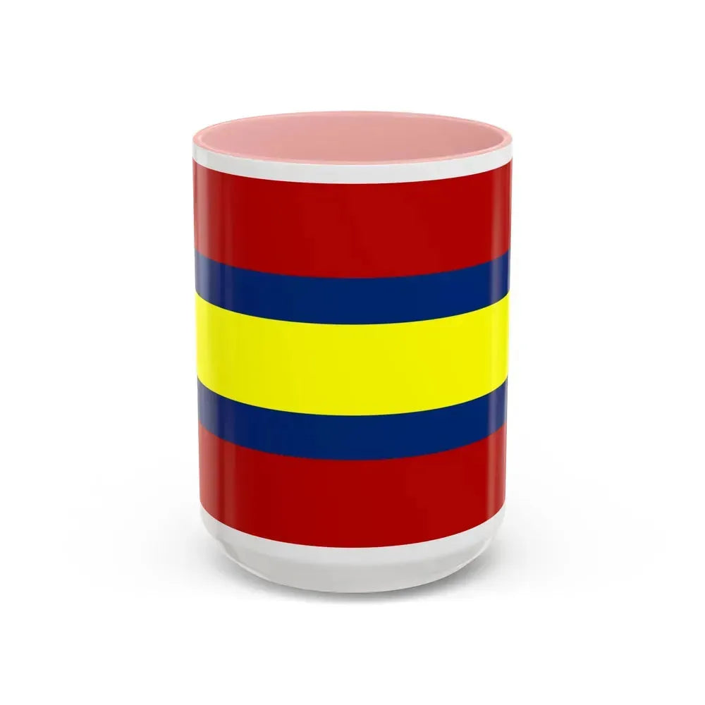 Flag of Loja Ecuador - Accent Coffee Mug 15oz Pink - Go Mug Yourself