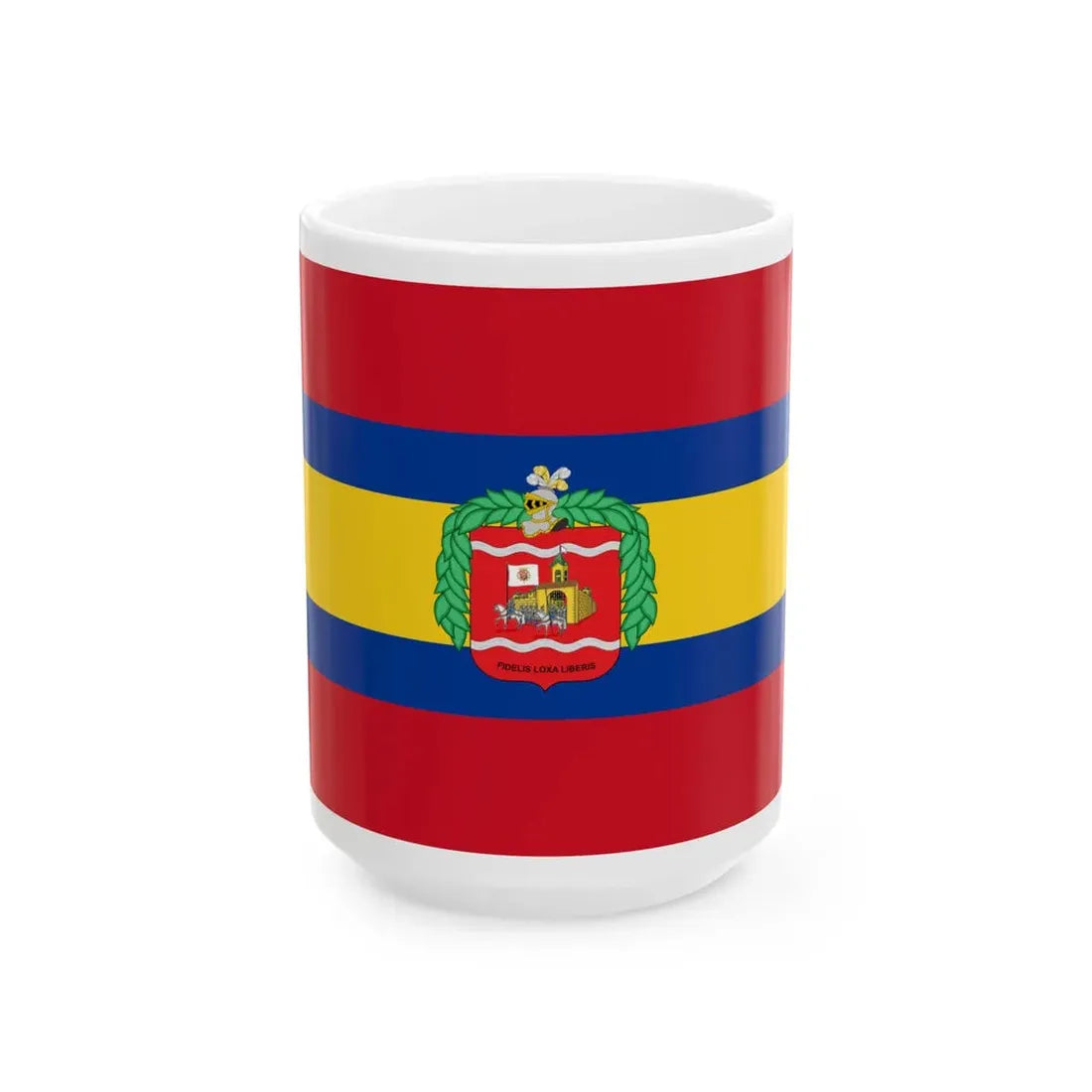 Flag of Loja Ecuador (Ecuador) White Coffee Mug 15oz - Go Mug Yourself