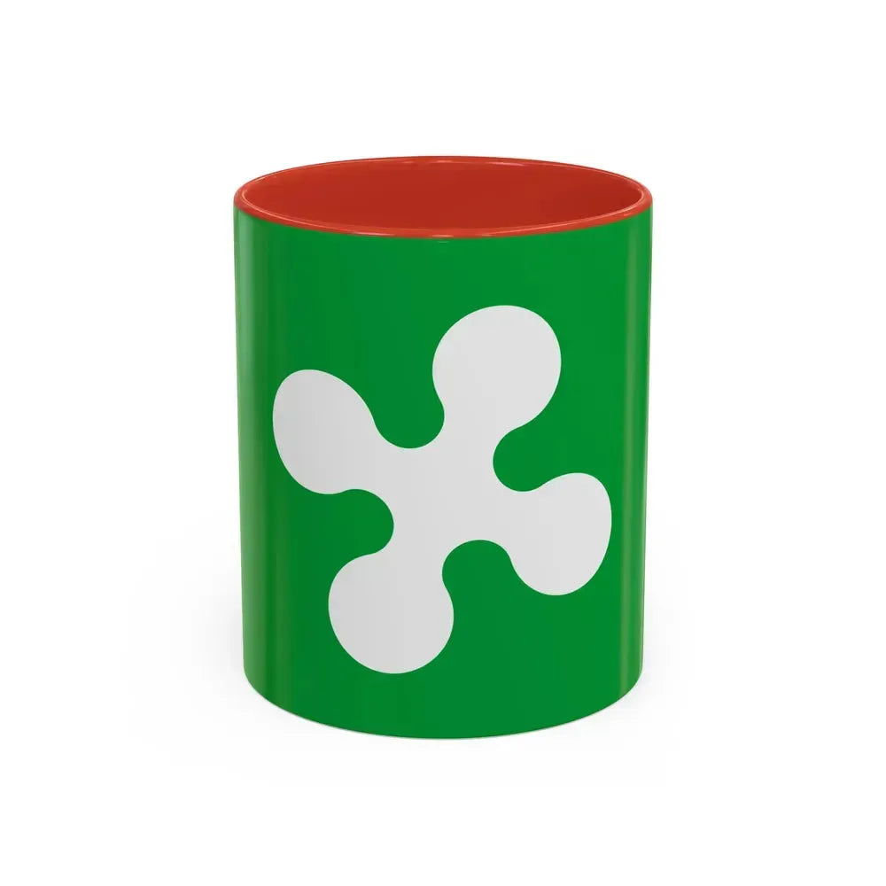 Flag of Lombardy Italy - Accent Coffee Mug 11oz Red - Go Mug Yourself