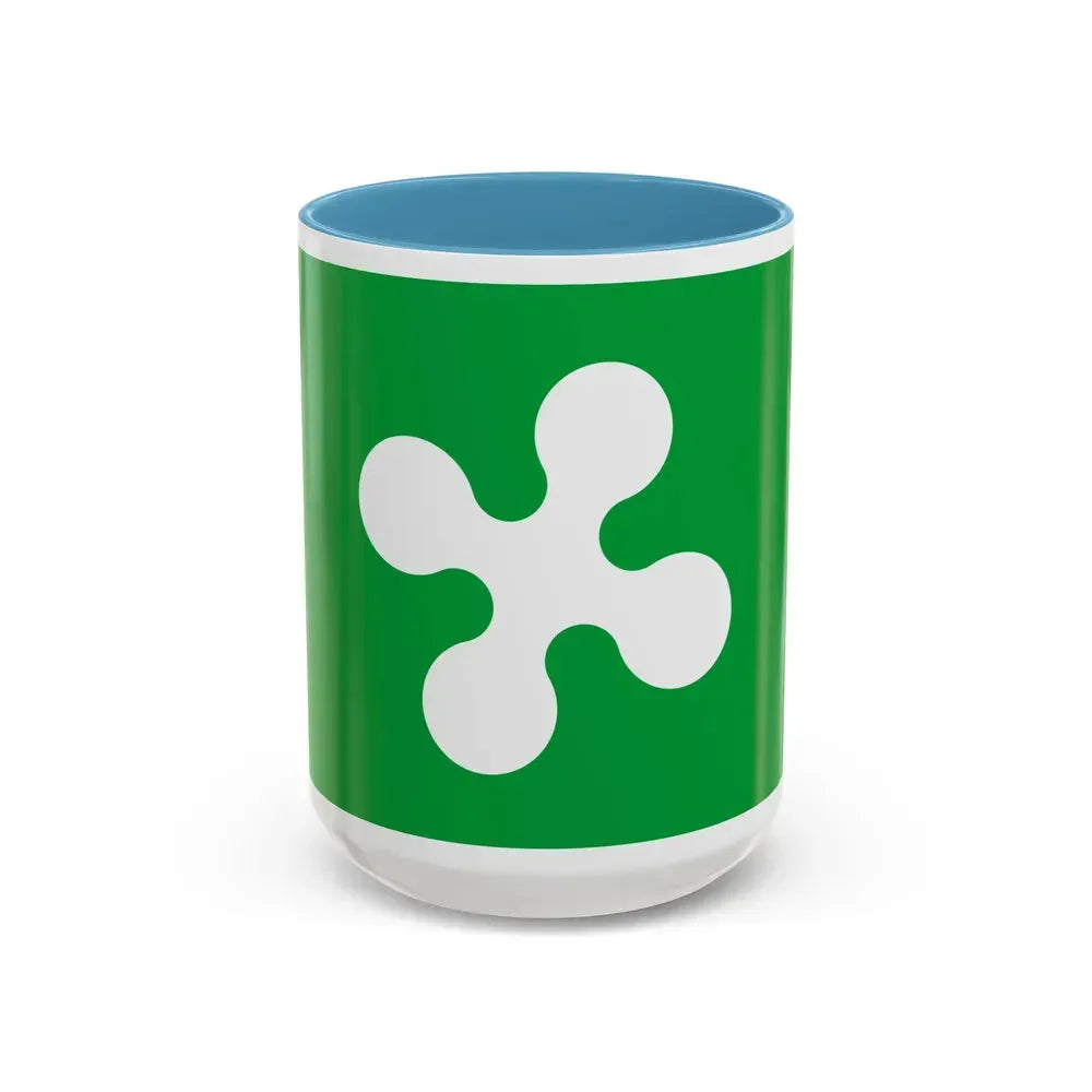 Flag of Lombardy Italy - Accent Coffee Mug 15oz Light Blue - Go Mug Yourself