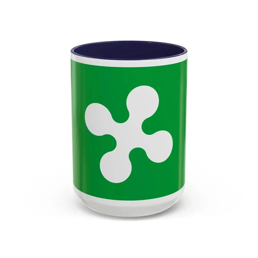Flag of Lombardy Italy - Accent Coffee Mug 15oz Navy - Go Mug Yourself